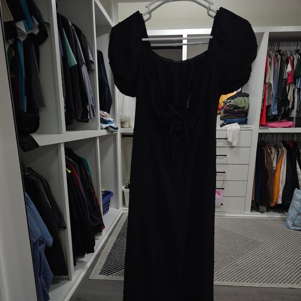Black maxi dress with subtle